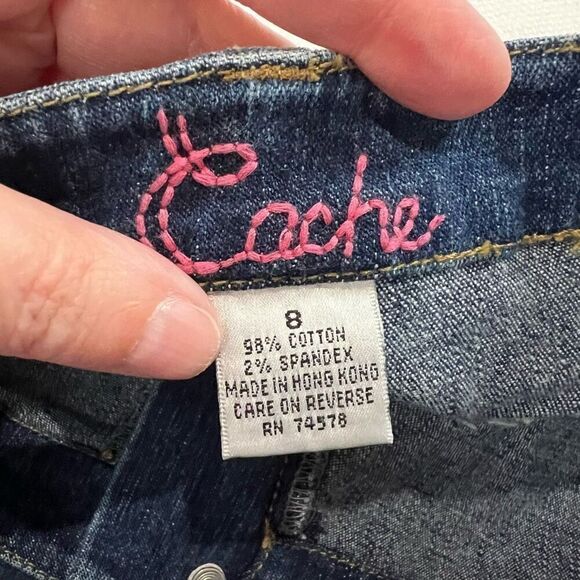Vintage Cache Flare Leg Sailor Pockets Blue Jeans Women’s - Picture 4 of 8